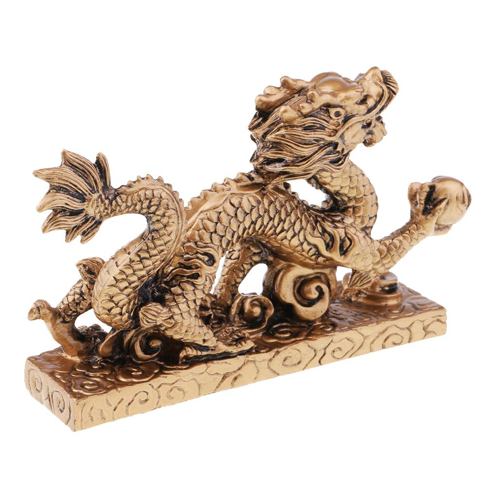 Chinese Fengshui Longevity Dragon Statue Wealth Lucky Arts Crafts ...