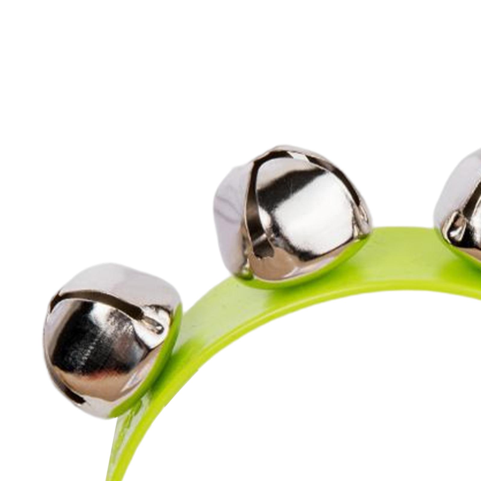 2xWooden Handbell Percussion Instrument Educational Toys for Game Holiday Green