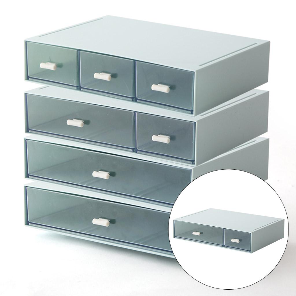 2pcs Desktop Drawer Storage Box Bathroom Organizer