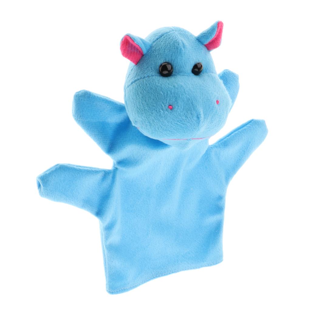 Story Learning Kids Zoo Plush Toy Animal Hand Glove Puppets Hippo