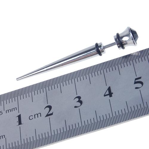 2 x Mens Earring Ear Stud Stainless Steel Black Agate E026