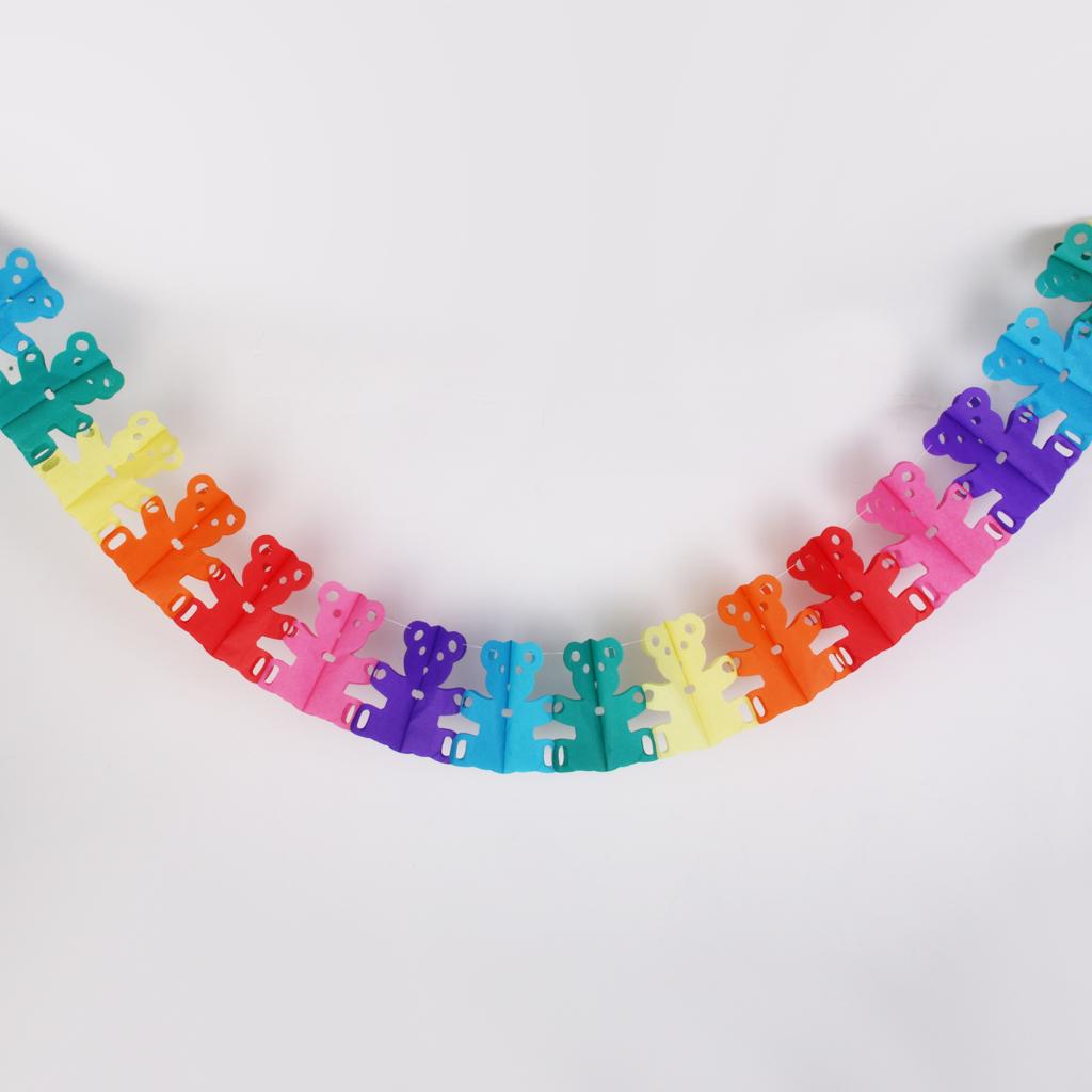 4M Party Paper Rainbow Garland Bear Multicolored Bunting Garland Decoration