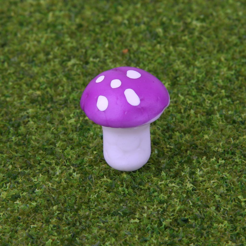 100pcs Miniature Dollhouse Fairy Garden Landscape Foam Mushroom - Purple