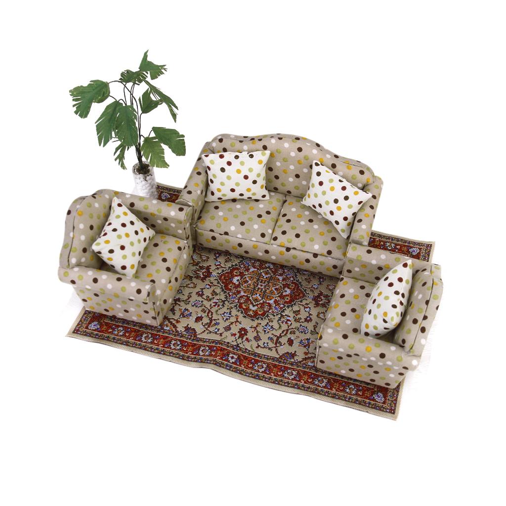 Miniature 1:12 Dollhouse Woven Rug Floor Carpet 24 x 15cm