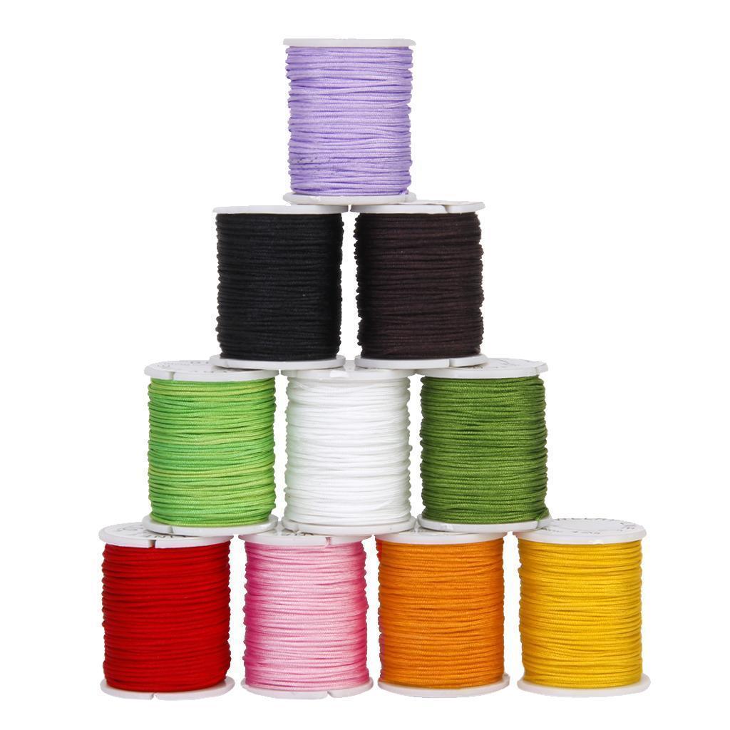 10 Rolls Mixed Color Nylon Cord Beading Thread String 0.8mm DIY Jewellery Making
