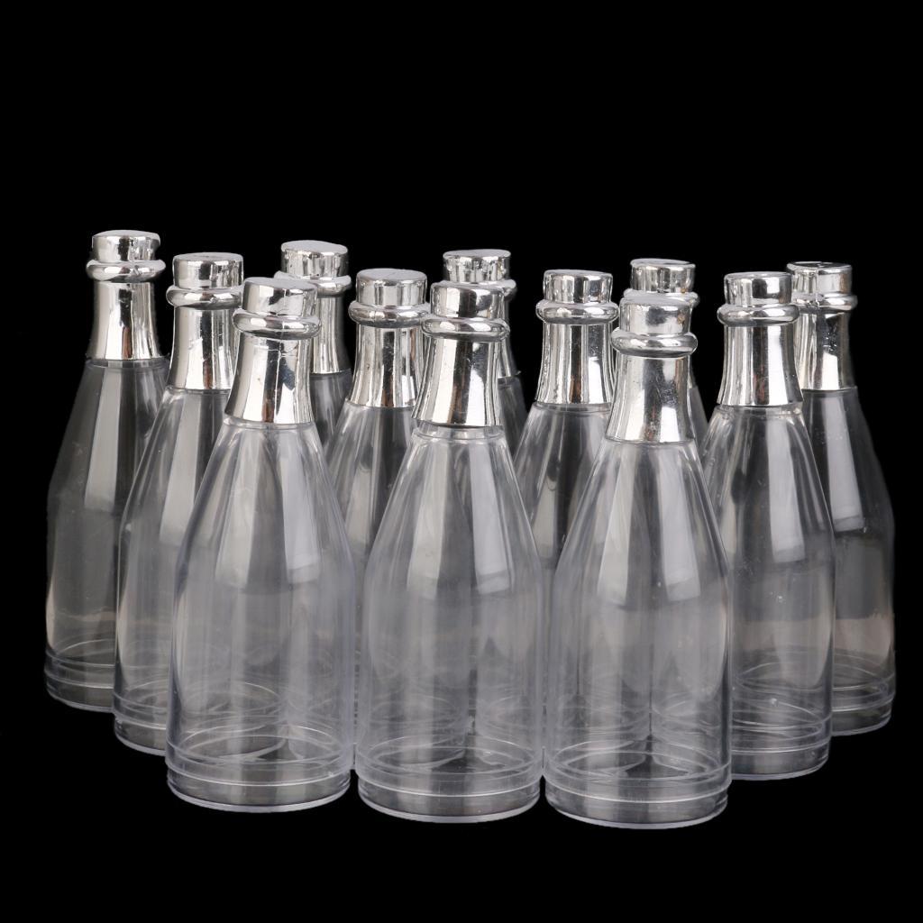 Plastic Champagne Bottles Candy Bottle Box Shower Party Favors 12PCS Clear