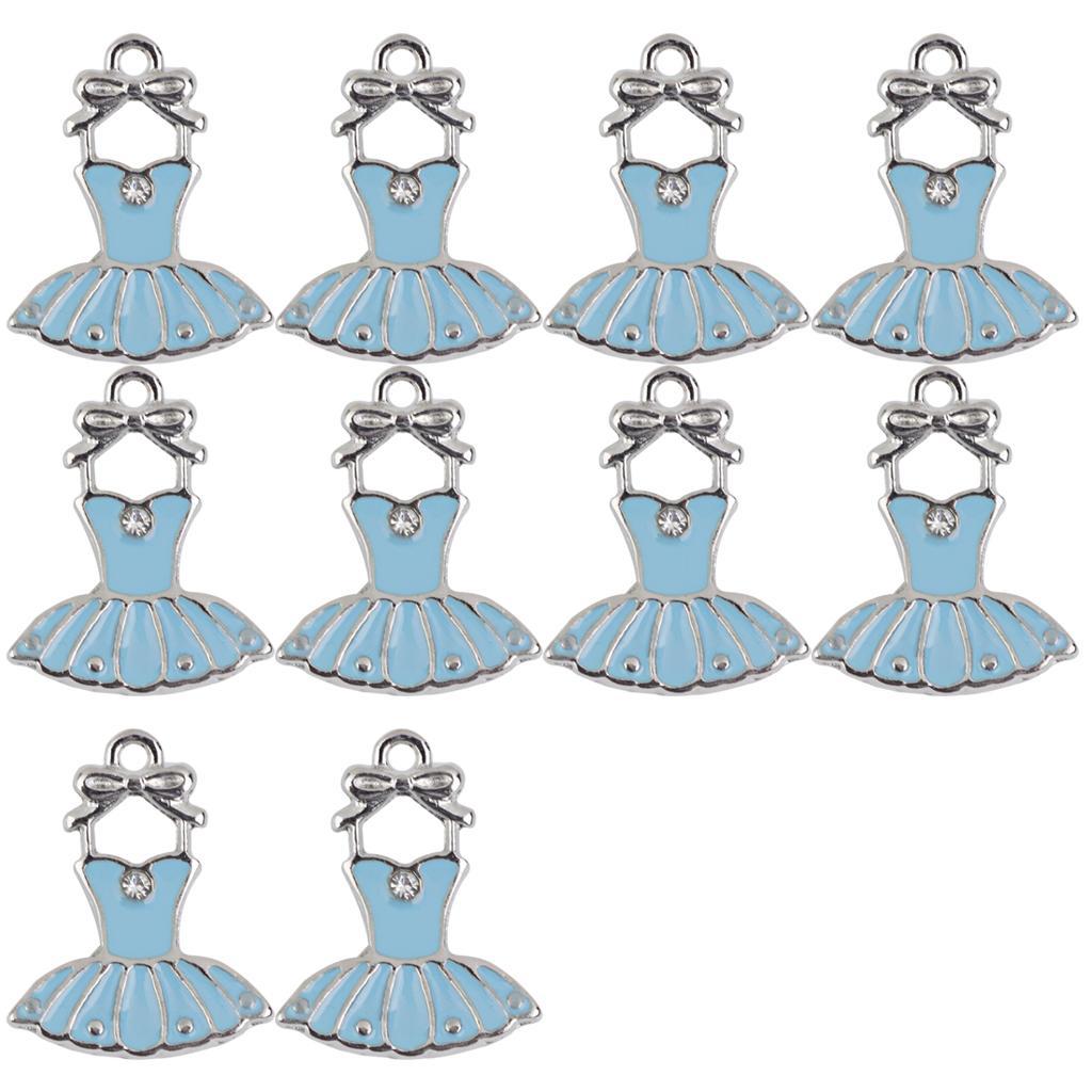 Alloy Bowknot Dress Jewelry Making DIY Pendant Charms Findings 10Pcs Blue