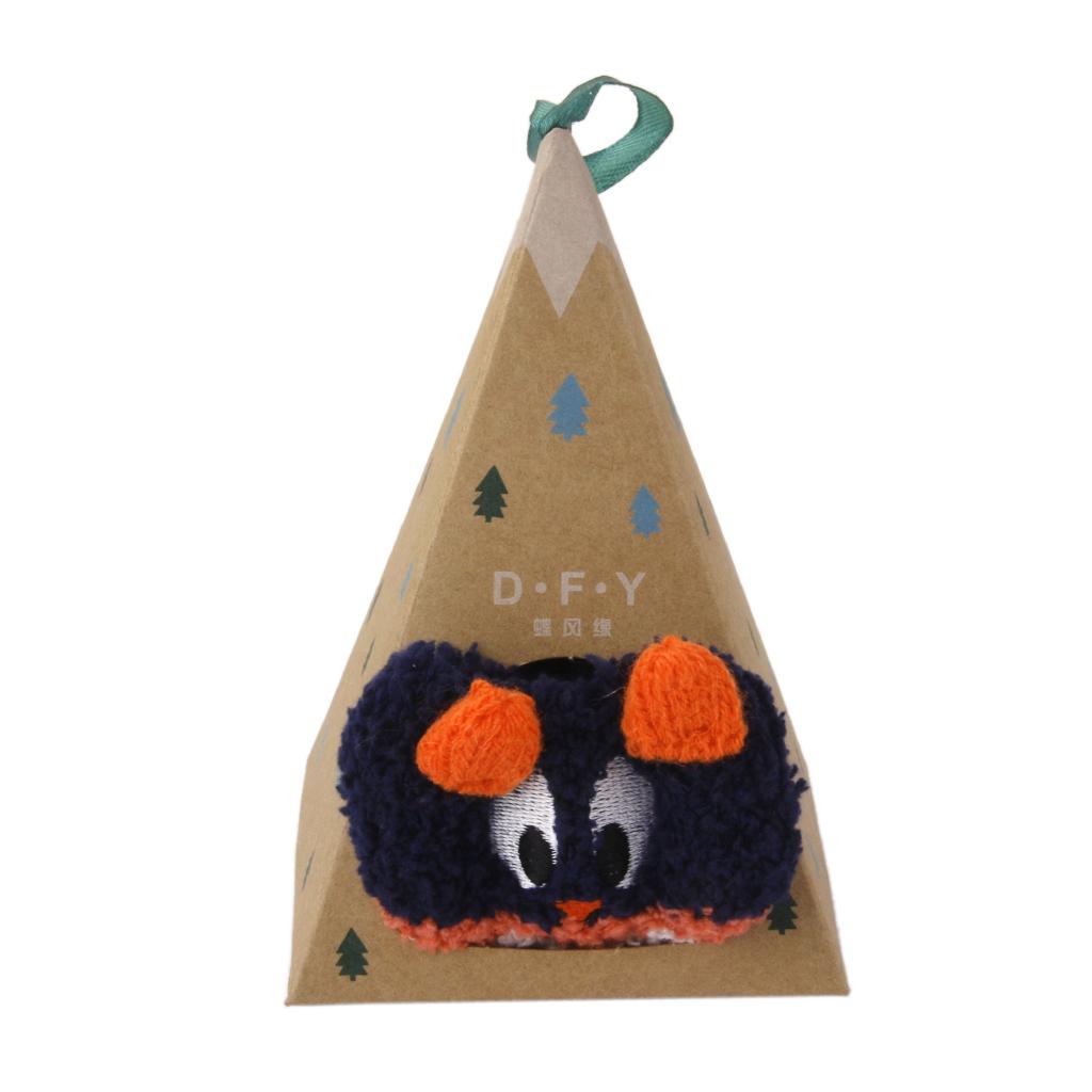1~4Y Toddler Kids Socks Gift Box Coral Velvet Thicken Baby Cute owl pattern