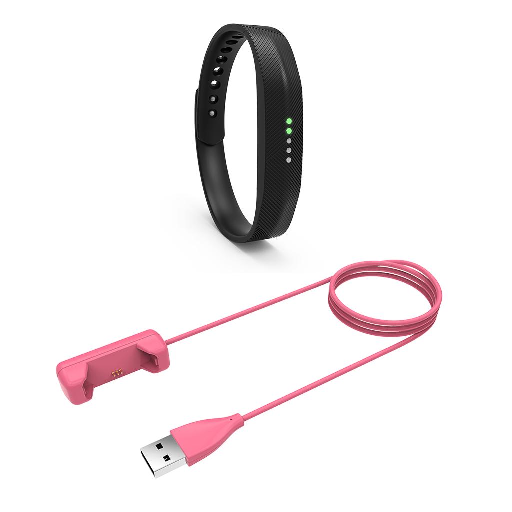USB Charging Cable Cord Charger For Fitbit Flex 2 Smart Watch 1M Rose Red