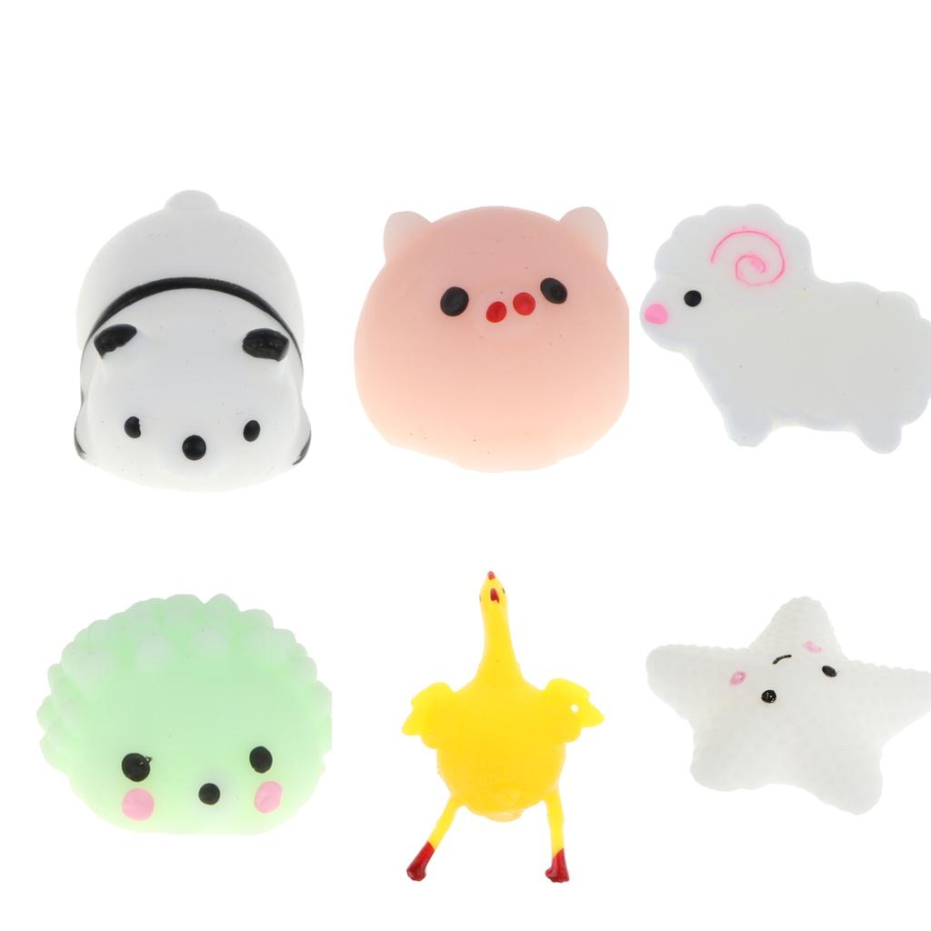 Cute Squishy Mini Animal Soft Silicone Toys White Starfish 5x4.5x1cm