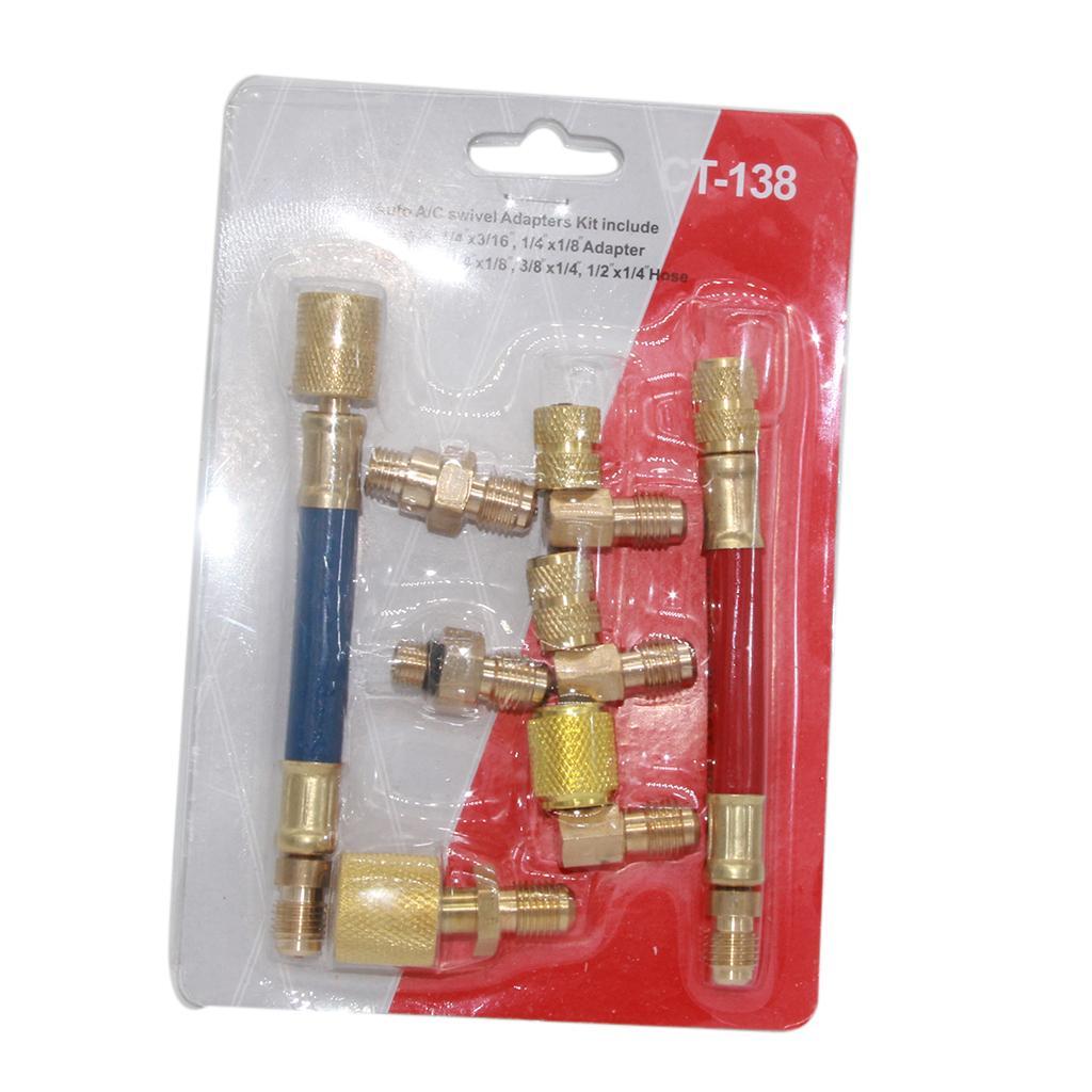 Manifold Gauge Adapter Set Brass Air Conditioning Adapters A/C Refrigerant