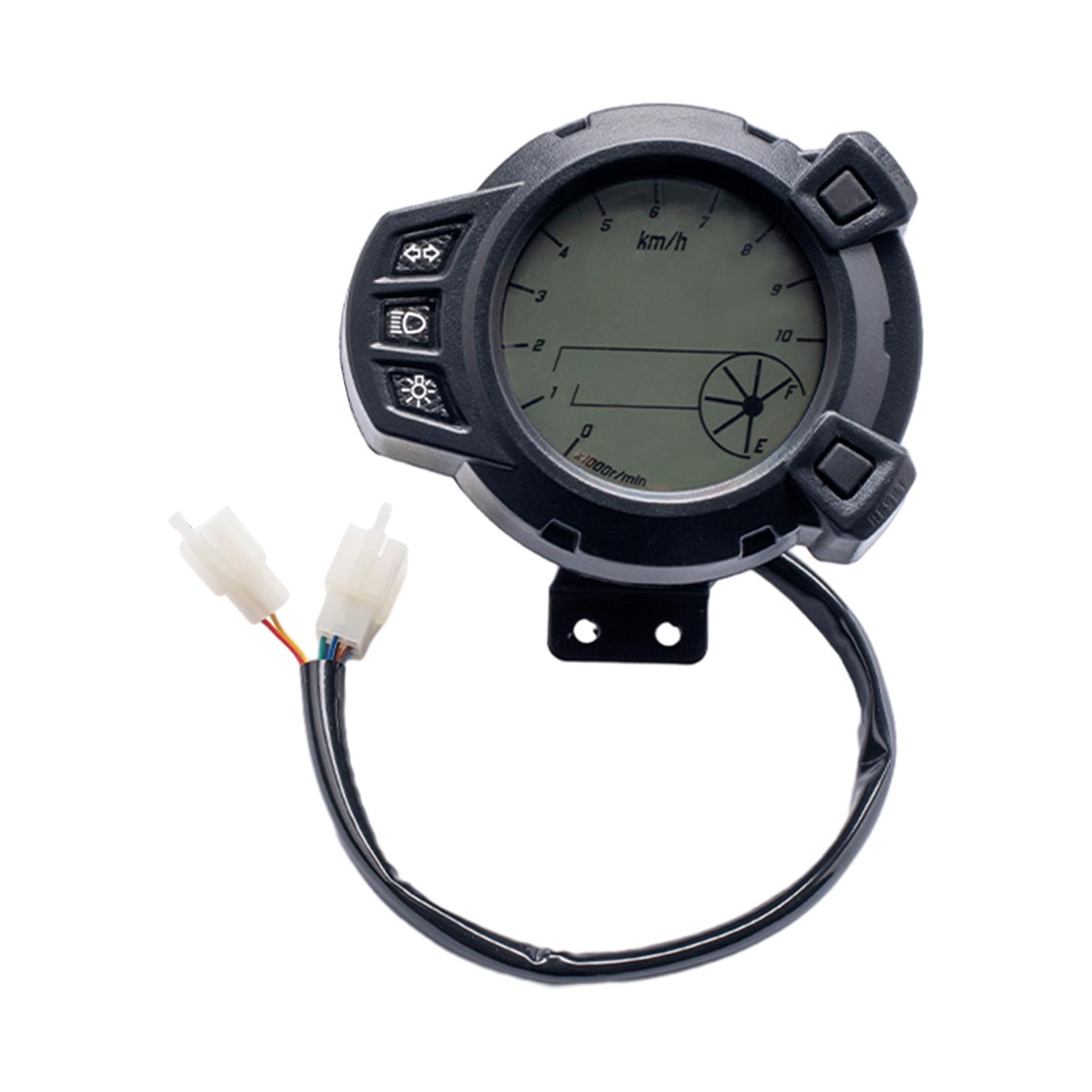 12V Motorcycle Odometer Speedometer Tachometer Gauge LCD Digital Display Screen