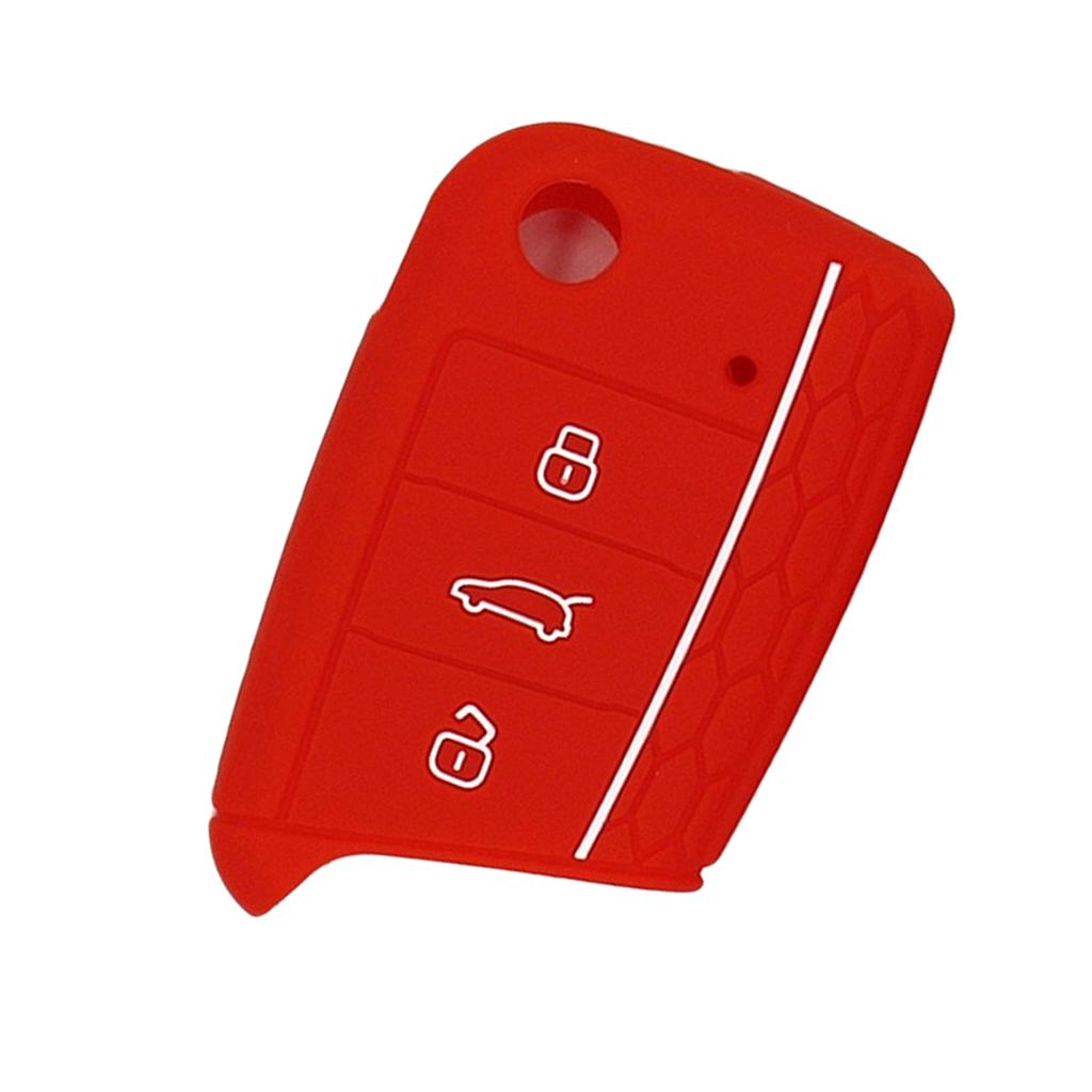 Flod Key Silicone 3Buttons Protective Case Cover for Volkswagen 2017 Red