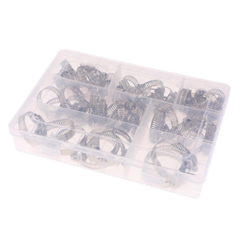 60Pcs Steel Spring Clip Set Water Fuel Tube Pipe Clamp Fastener