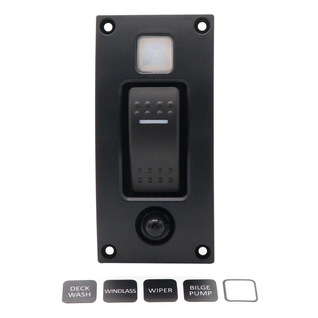 MARINE BOAT RV 1 GANG WATERPROOF ROCKER SWITCH PANEL W/LED INDICATOR