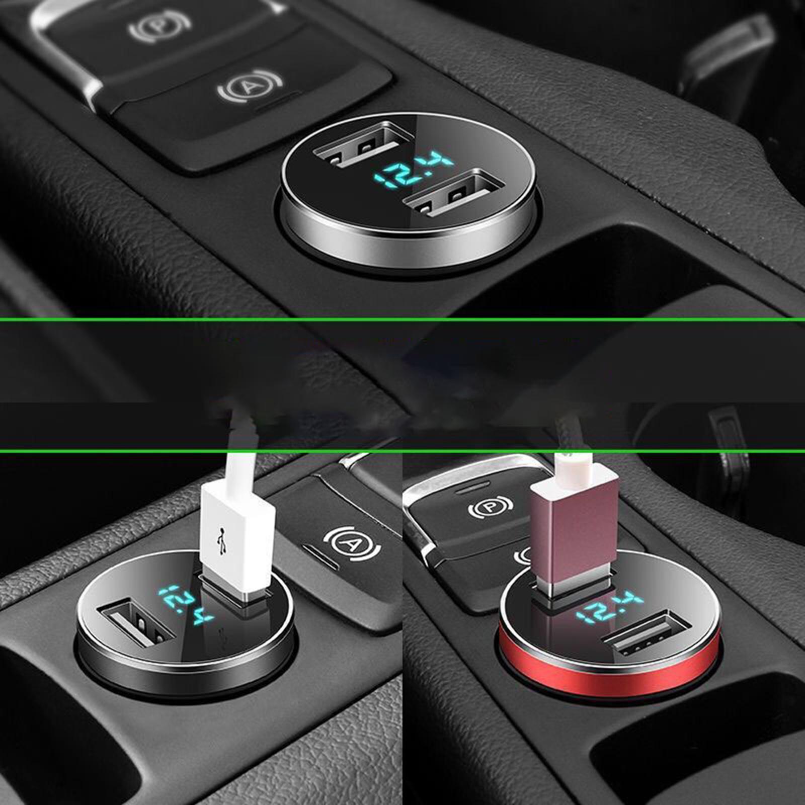 2xDual USB Car Charger Universal Alloy Adapter Fit for Tablets Smartphone