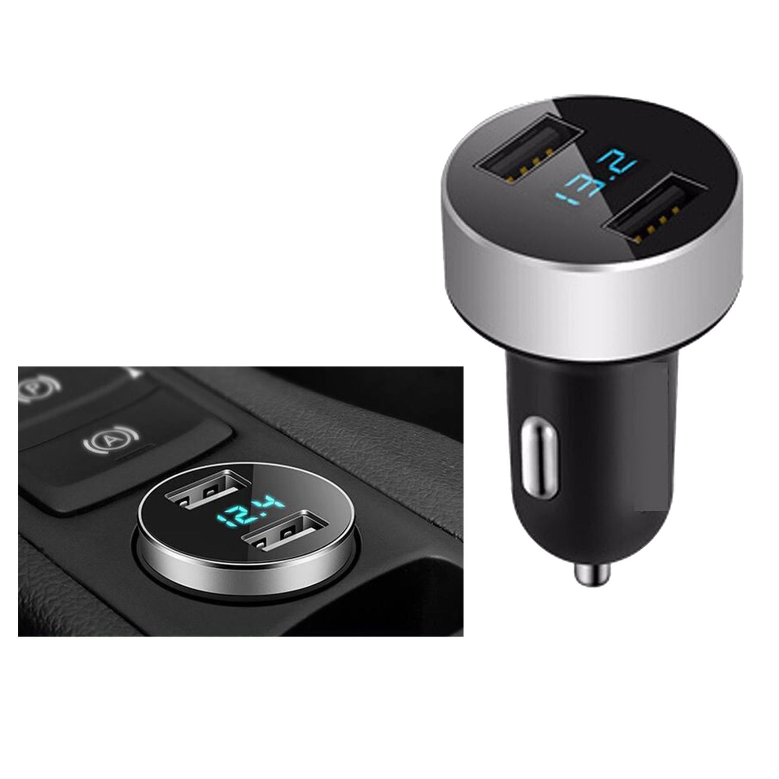 Dual USB Car Charger Universal Alloy Adapter Fit for Tablets Smartphone