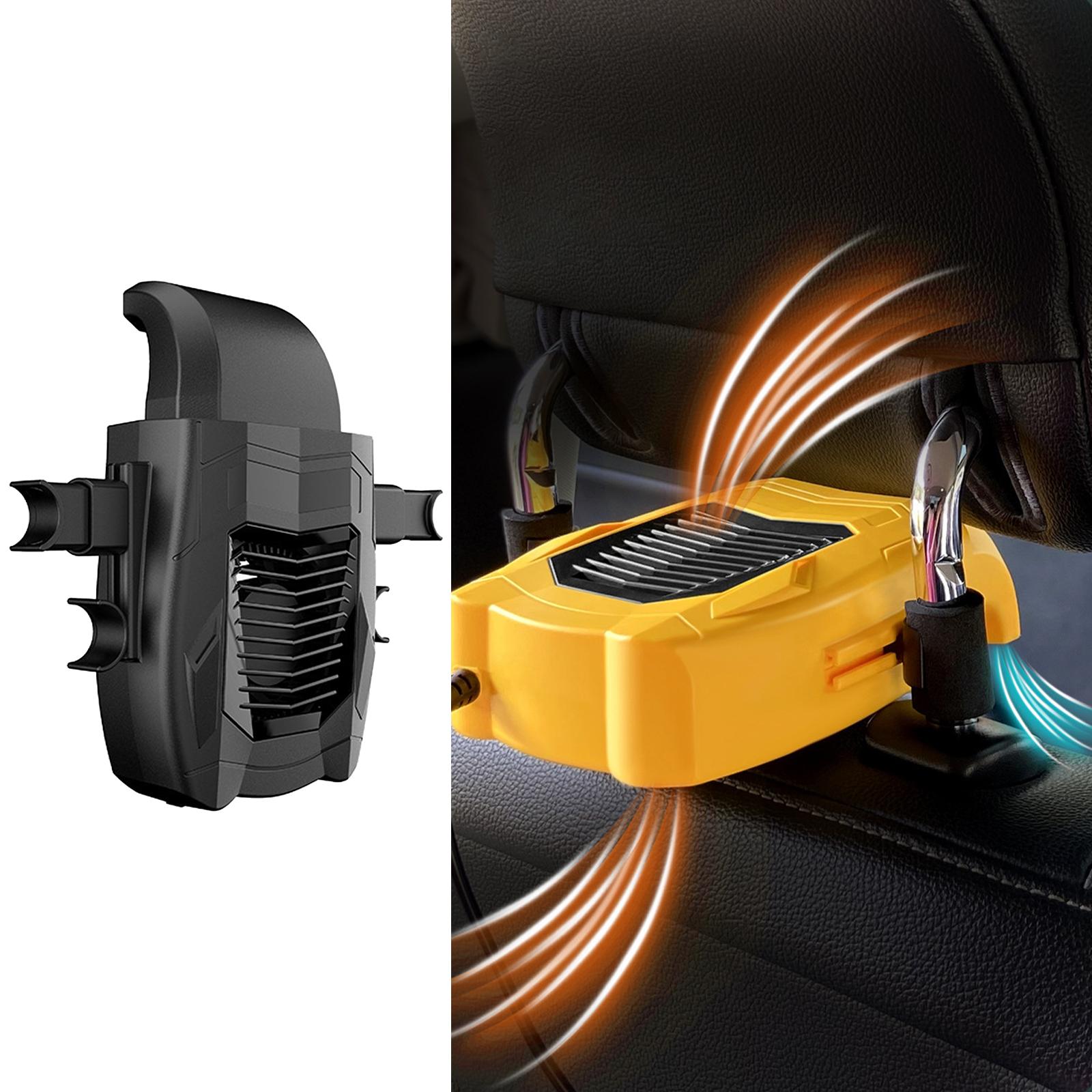 Car Seat Back Cooling Fan USB 12V 24V Adjustable Gear for Truck SUV Black