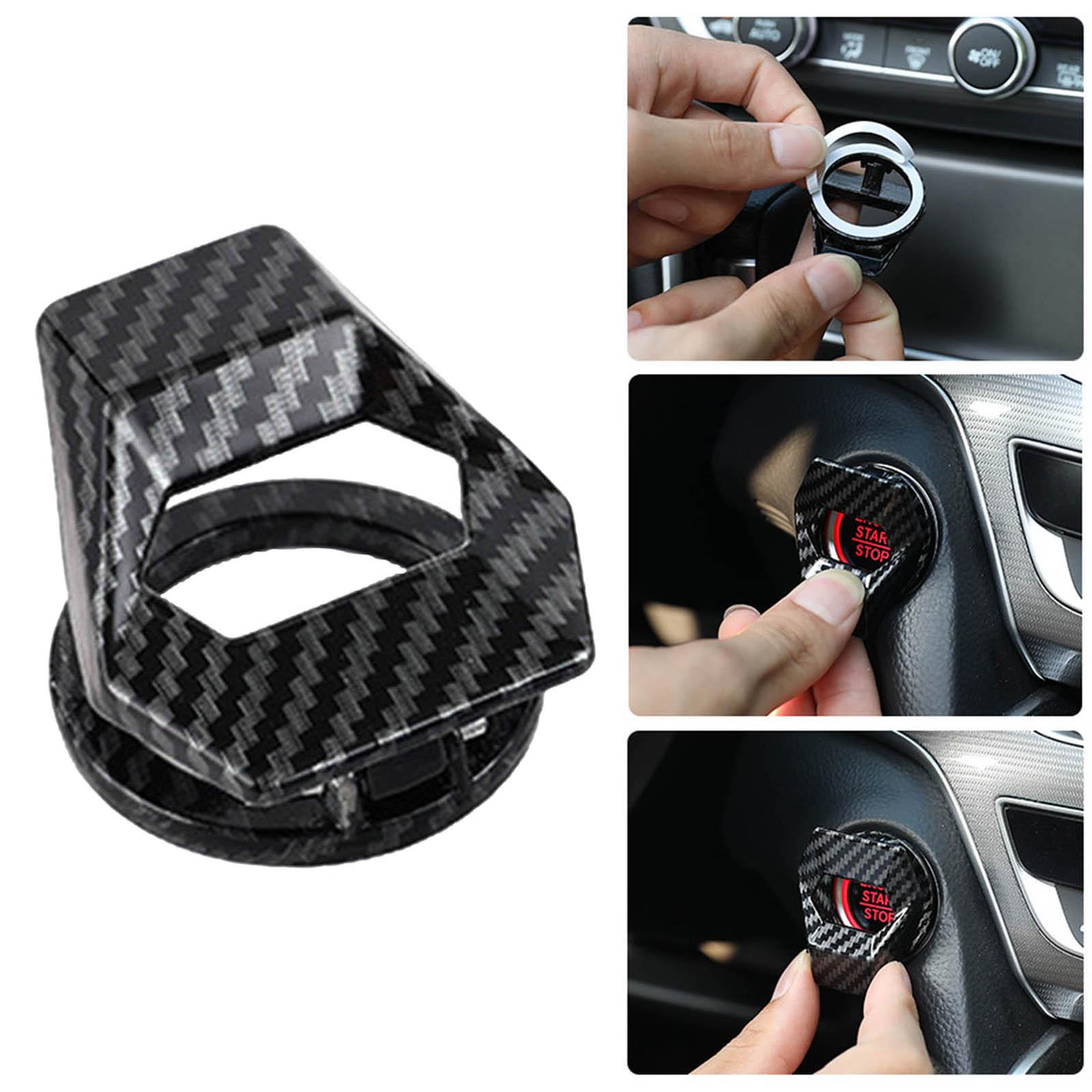 Automobile Car Ignition Switch Protective Cover Smooth Carbon Fiber Pattern