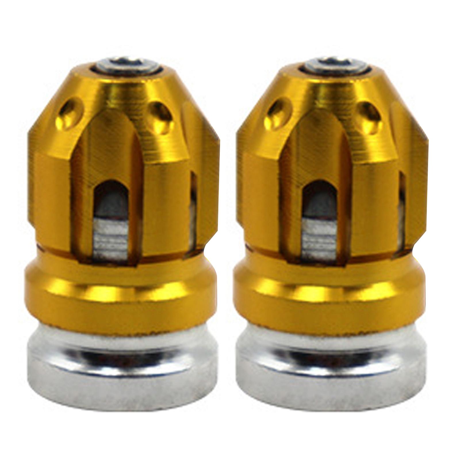 2Pcs Tire Valve Stem Caps Protection Fit for Motorcycles Suvs Mountain Bike Gold 