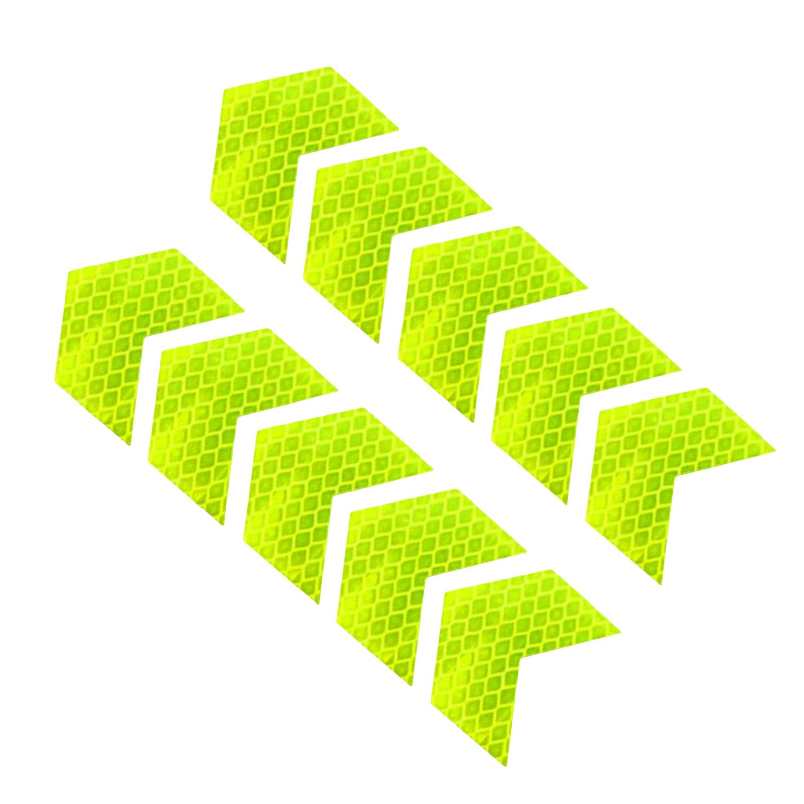 10x Arrow Reflective Stickers Night Sign Self Adhesive for Truck Green