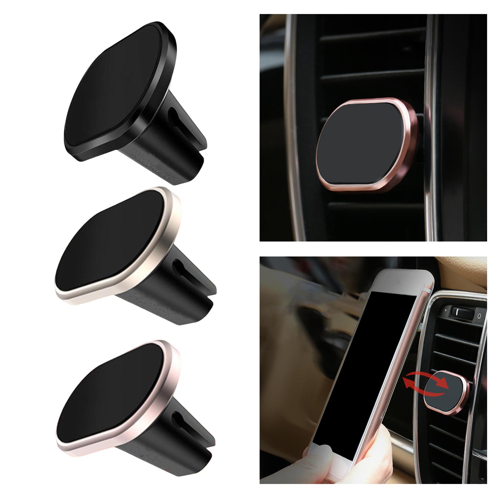 Car Phone Holder Air Vent Magnetic Bracket Navigation for All Cell Phones Gold 