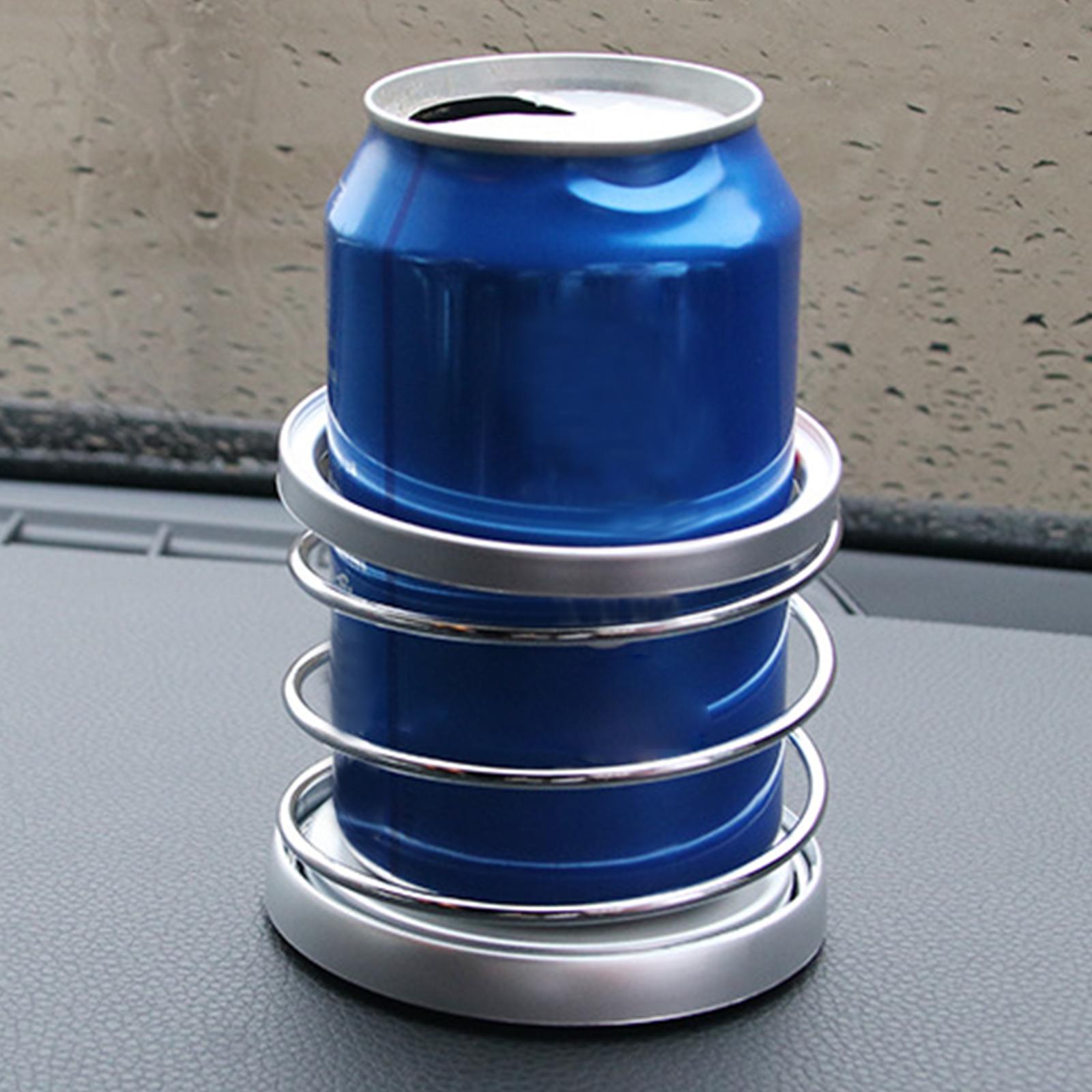 Auto Car Drinks Holder Phone Mount Stand Spring Steel Wire Cup Holder Silvery