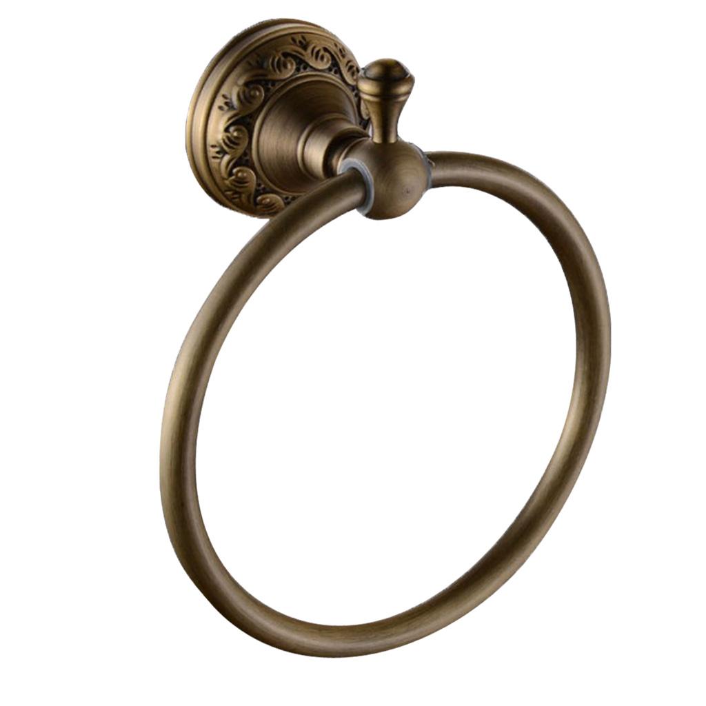 CAST IRON VINTAGE ROUND TOWEL RING HOLDER WALL MOUNT MOUNTED KITCHEN BATHROOM