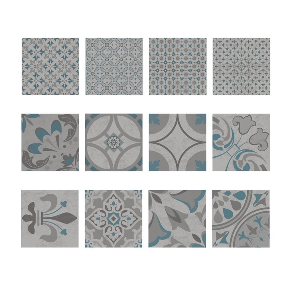 12Pcs Self Adhesive Mosaic Wall Tile Stickers For 200mm (8inch) Square