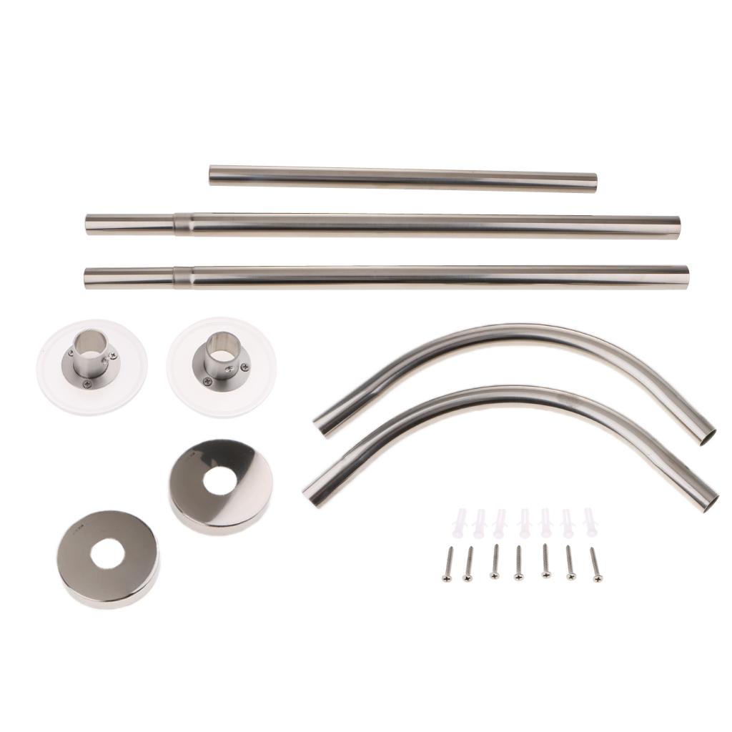 Expandable Curved Shower Curtain Rod 31-47inch Bath Tub Bathroom Bar Rod