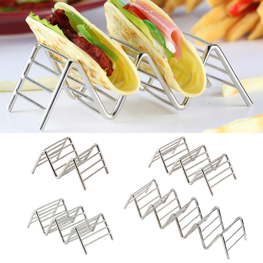 Wave Shape Stainless Steel Taco Holders Mexican Food 1 Rack Stand Holder