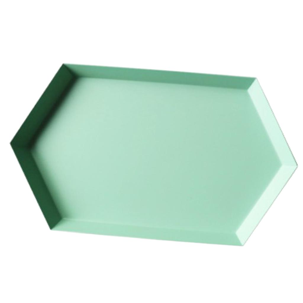 Polygon Combination Fruit Plate Geometric Shape Snack Storage Tray Green L