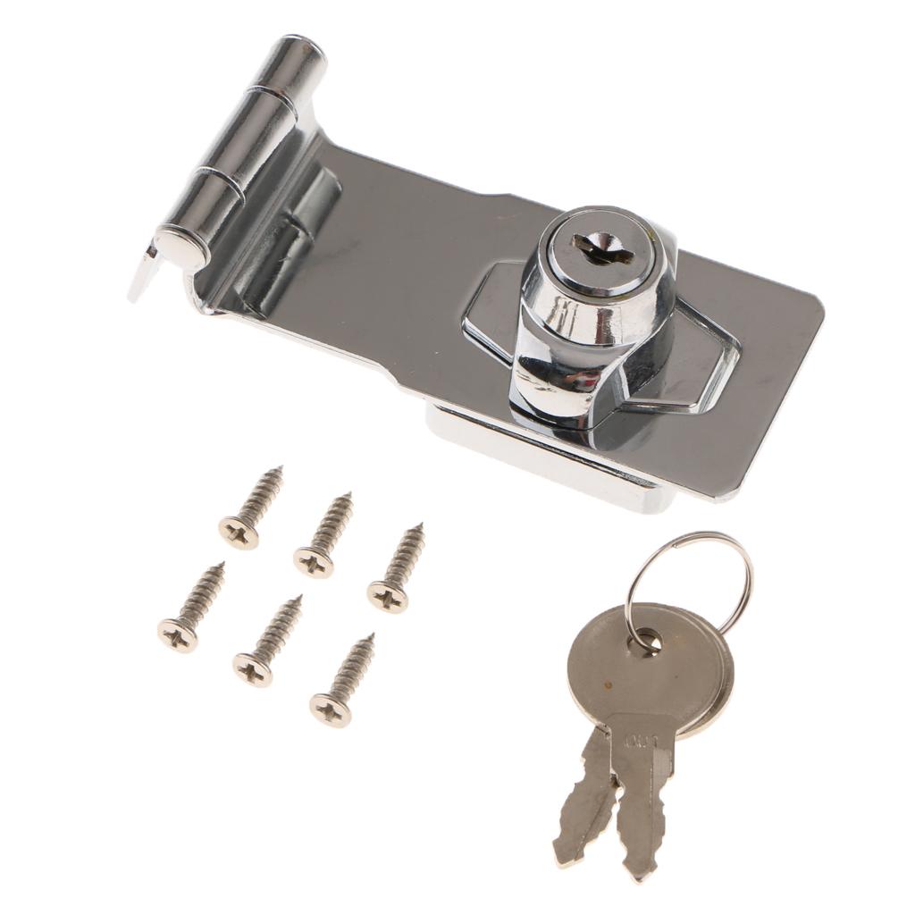 Zinc Alloy Door Entry Lock Security Bolt Anti-theft Lock Buckle with Keys F1