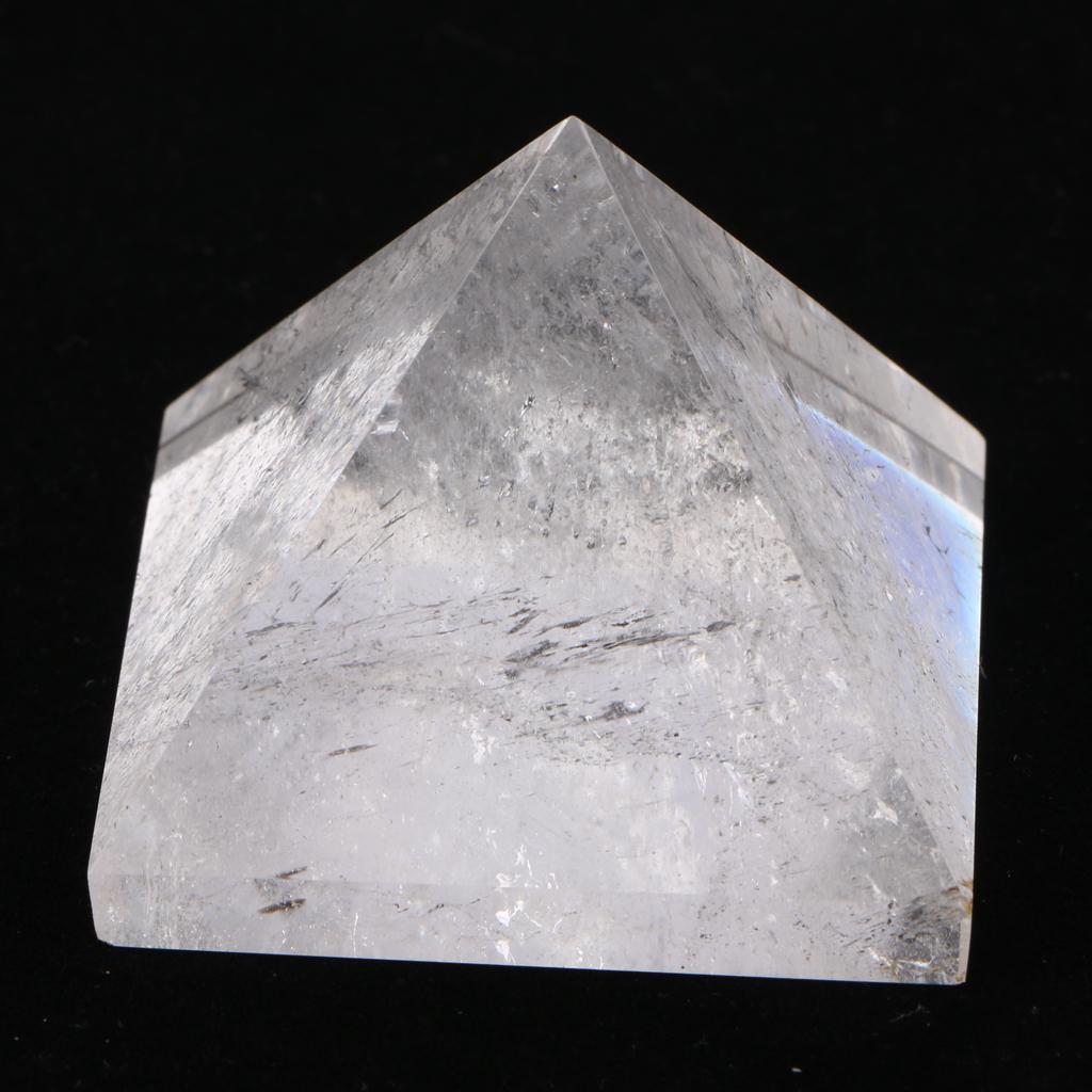 2xNatural Crystal Pyramid Fengshui Ornaments Rock Crystal Quartz Xmas Gift 5cm
