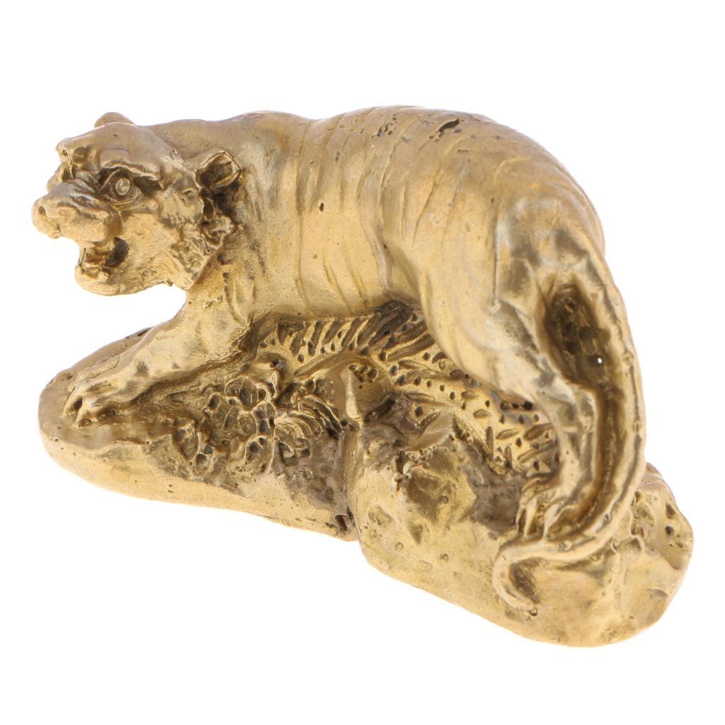 Solid Brass Chinese Zodiac Animal Figurine Ornament Lucky Statue Tiger