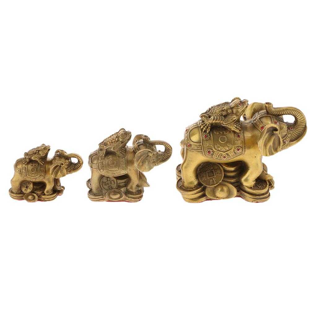 copper lucky toad elephant decoration Furnishing feng shui ornament craft M