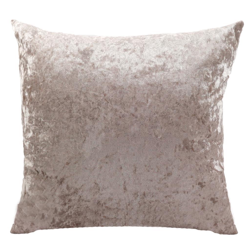 50x50cm Square Short Plush Velvet Throw Cushion Cover For Sofa Champagne