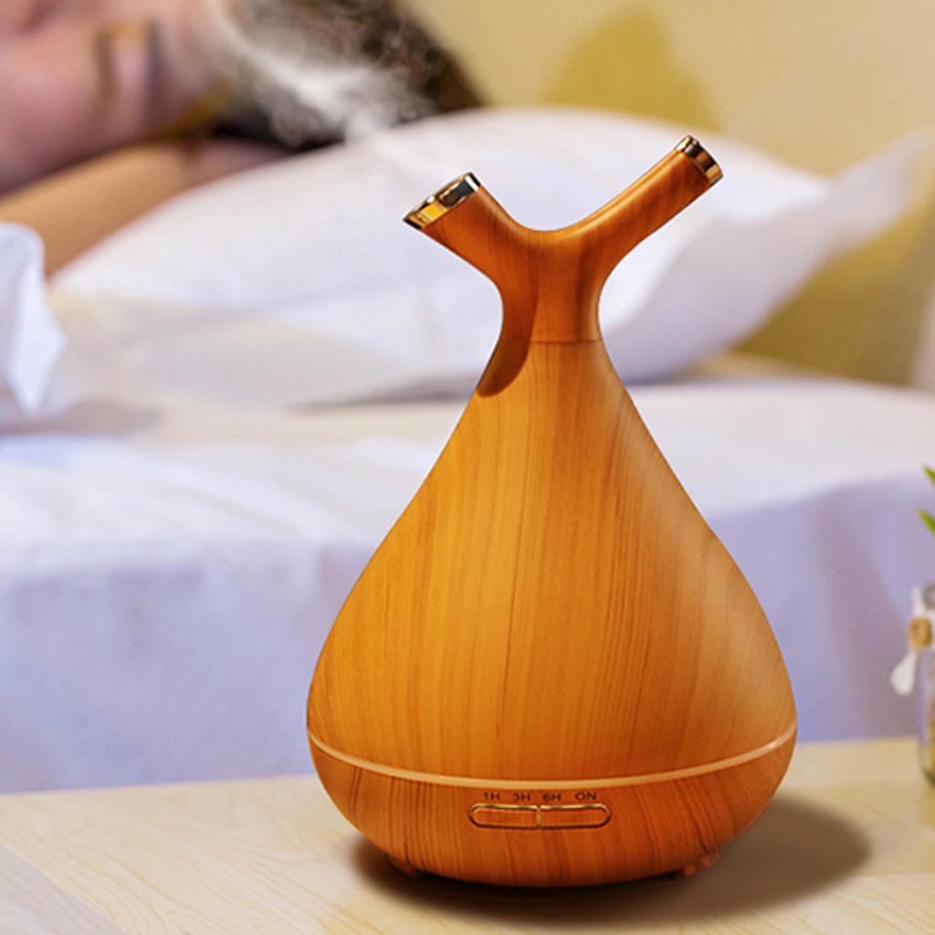 Wood Grain Essential Oil Diffuser Humidifier UK Plug Light Wood Grain