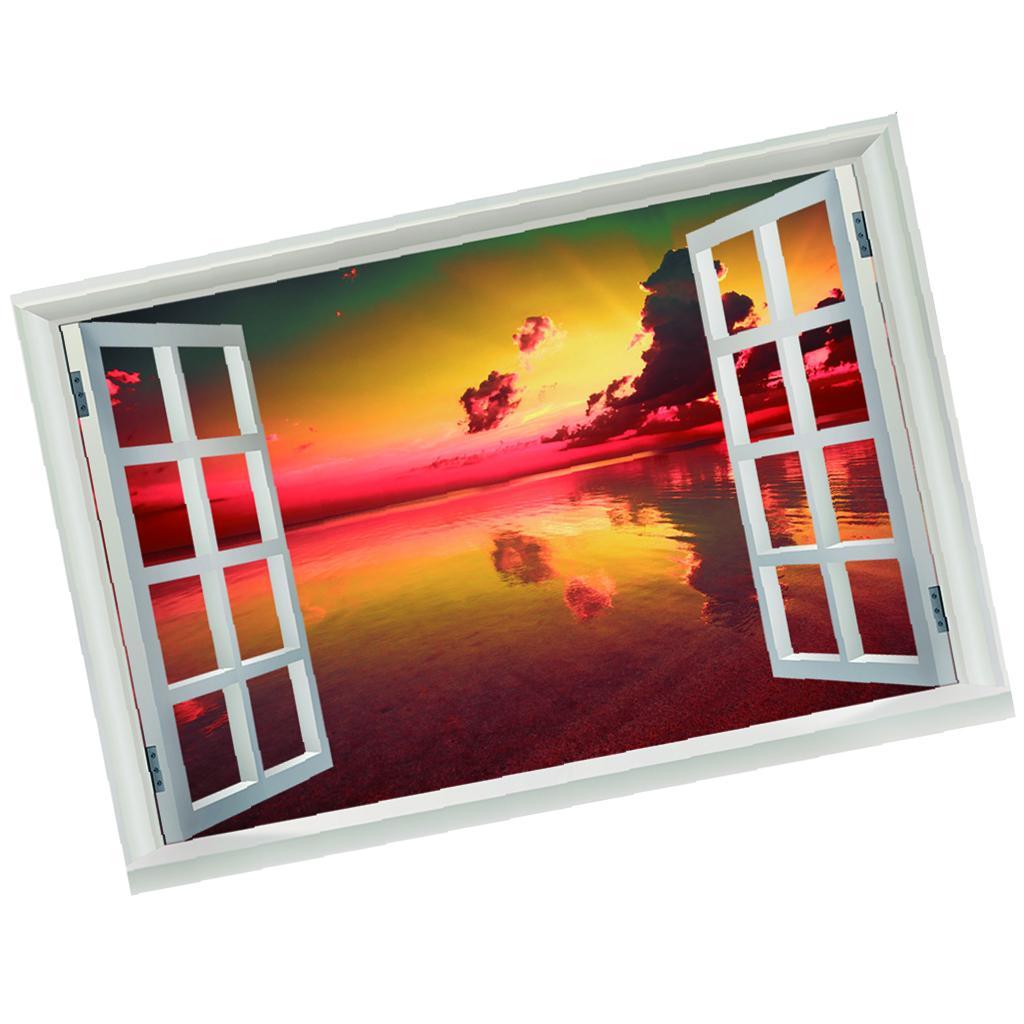 3D Window View Scenery Wall Stickers Vinyl Art Mural Decal Home Room Decor K