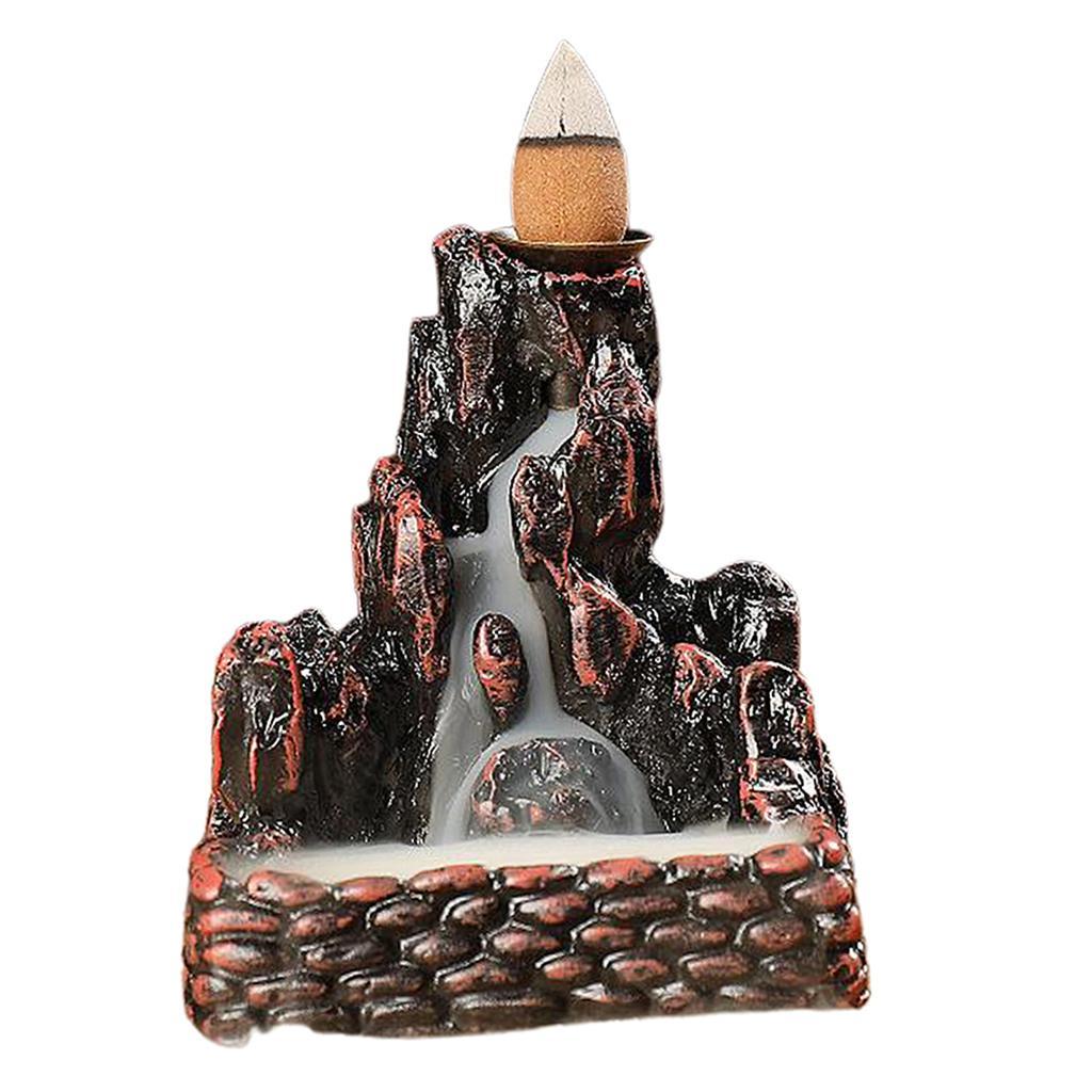 Mountain Backflow Incense Burner Holder for Home Office Ornament Gift Style1