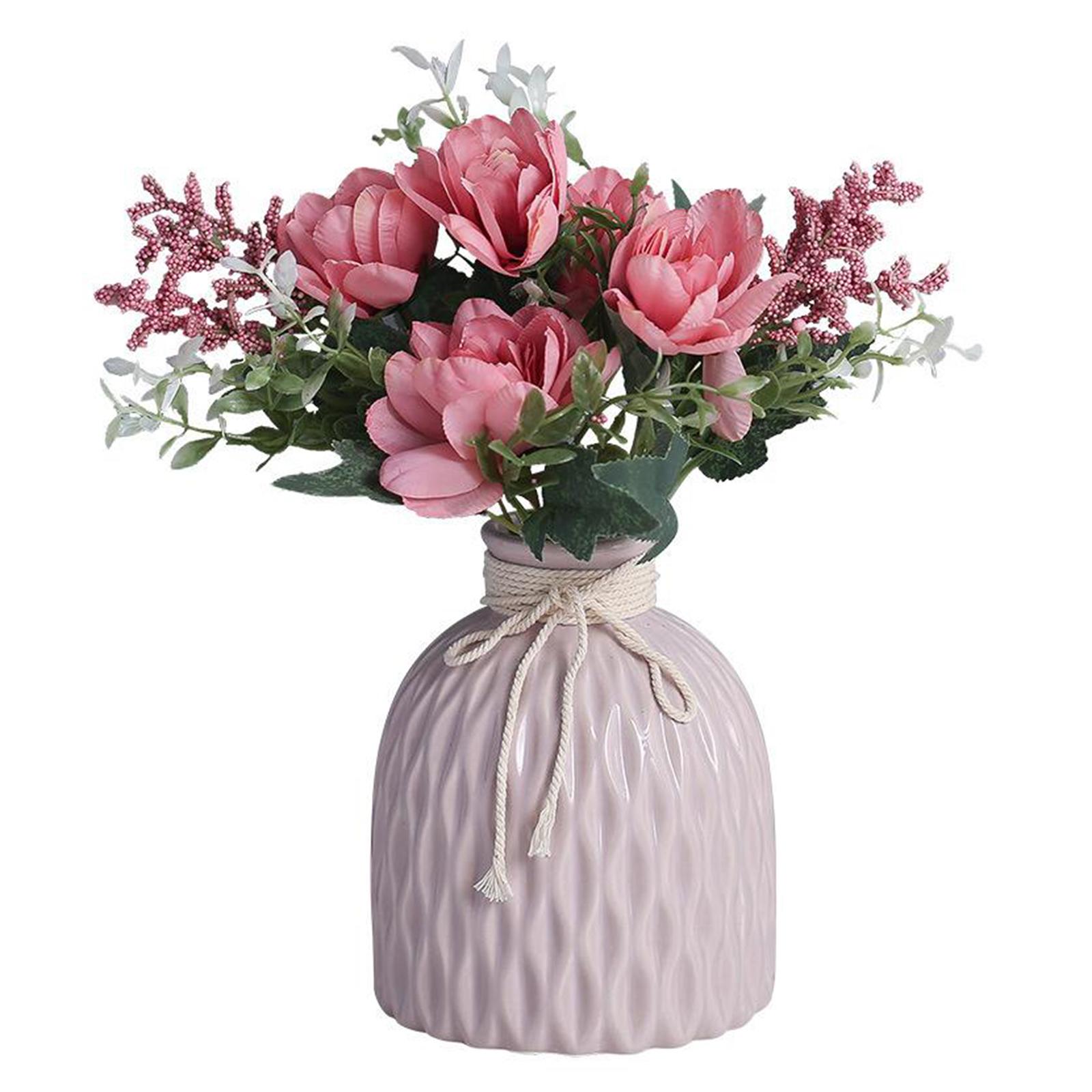 Modern Flower Pot Ceramic Vase Pot Flower Plant Basket for Home Decpr Pink