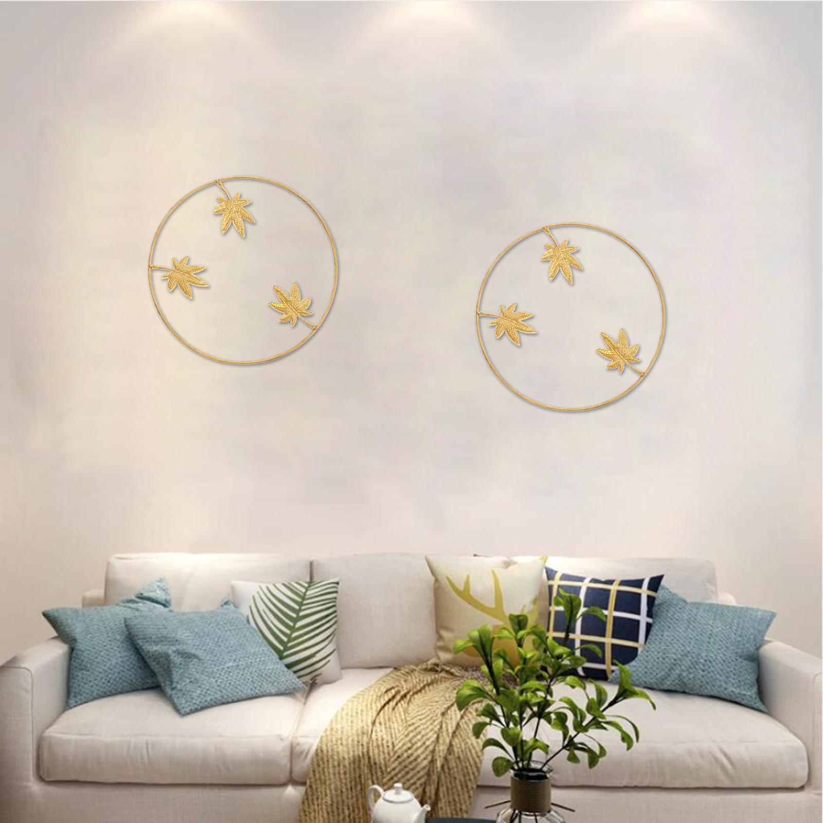 Golden Leaf Shape Wall Hanging Ornament Art Home Decor Maple Leaf A