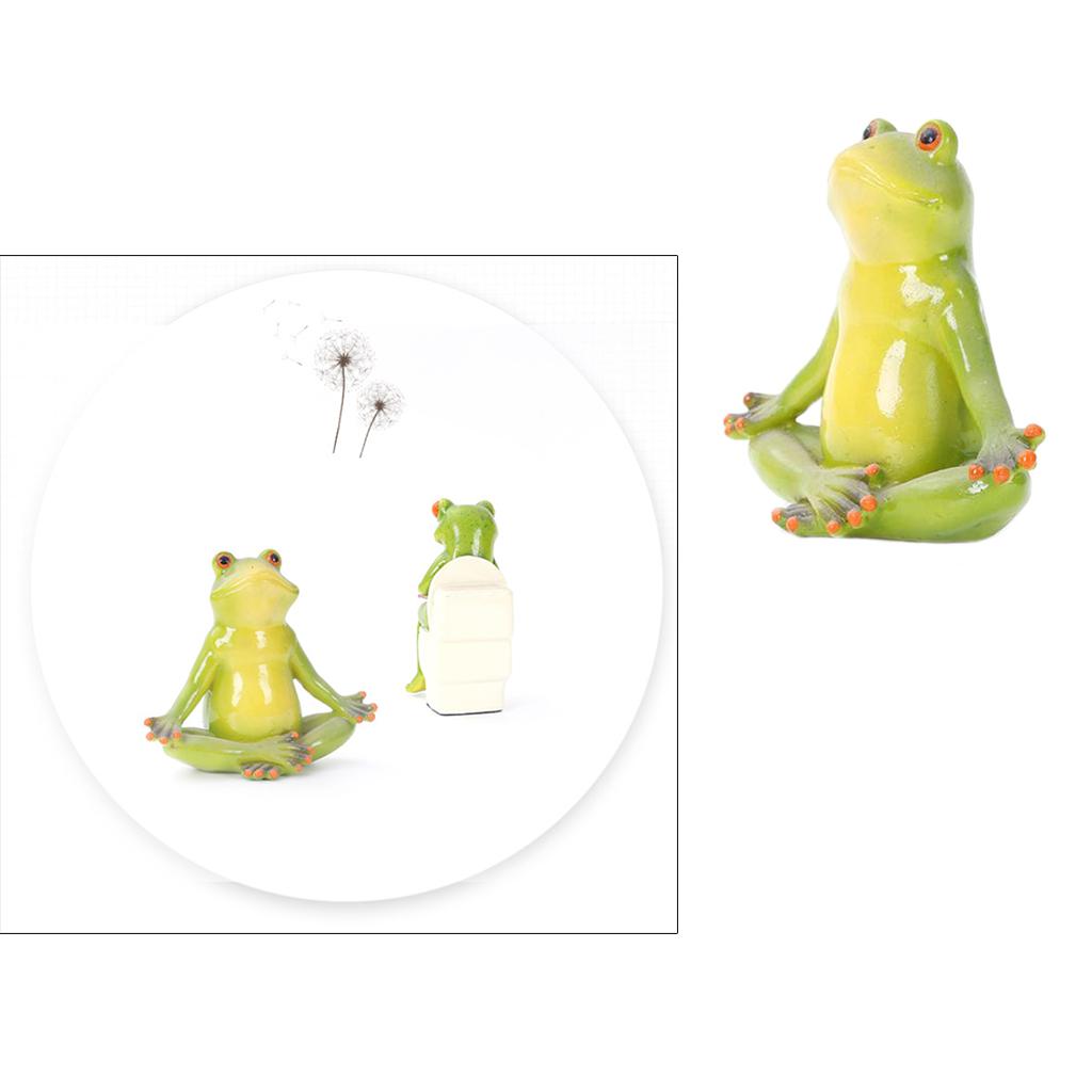 Resin Frog Figurines Statue Sculpture Ornament Home Office Desk 8x6x13CM