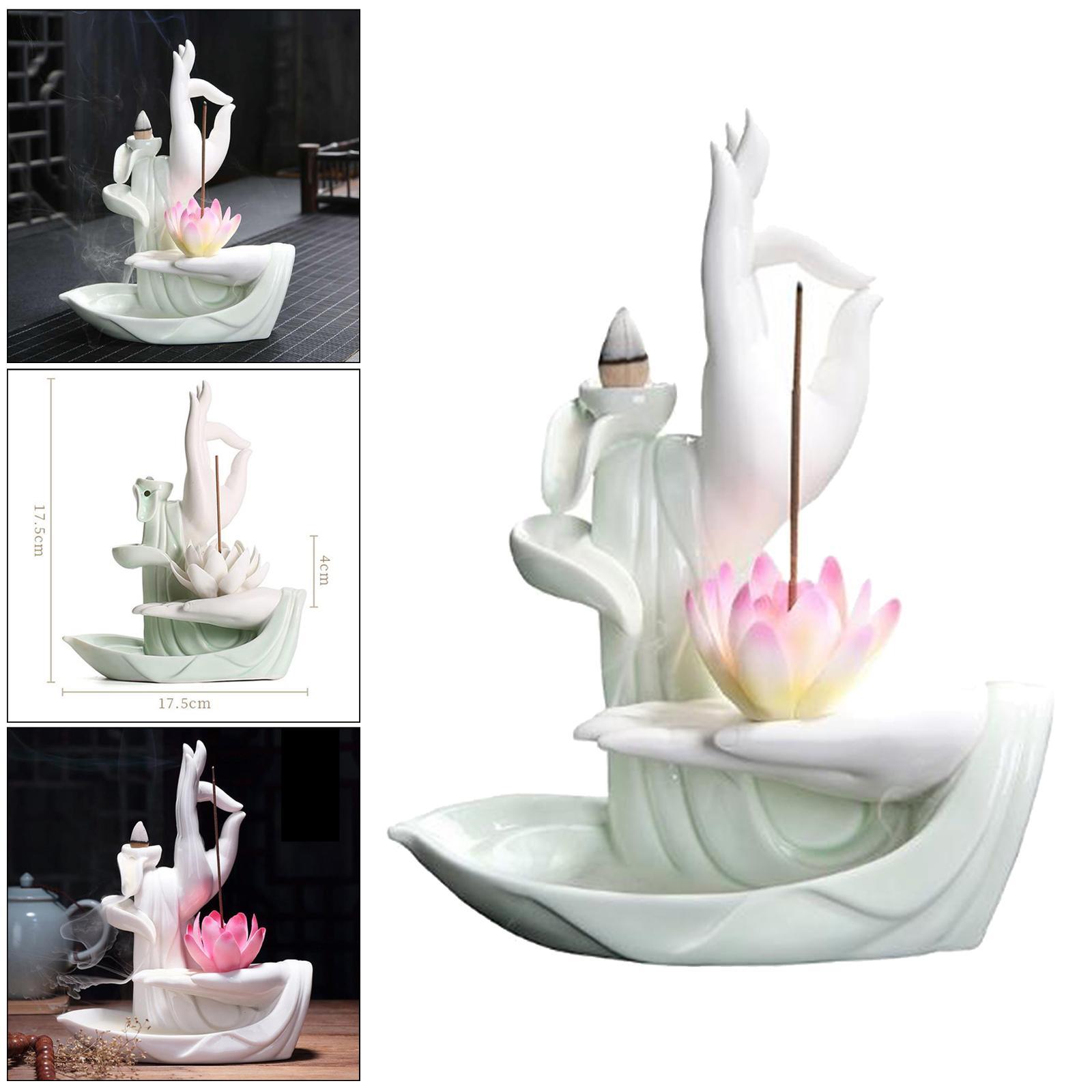 Ceramic Incense Burner Holder Waterfall Backflow Meditation Room Temple