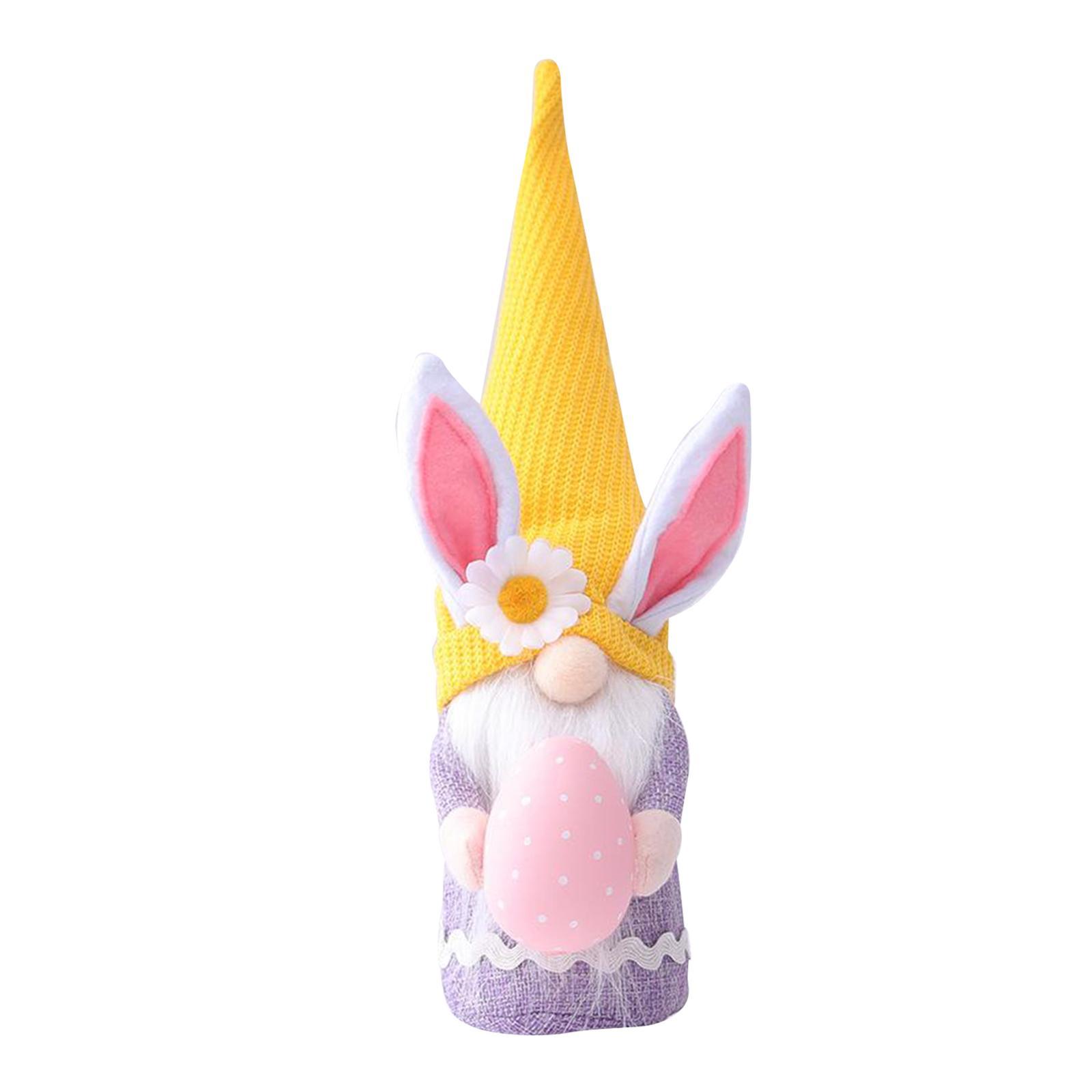 2021 Spring Easter Bunny Gnome Rabbit Plush Toy Doll Ornaments Purple