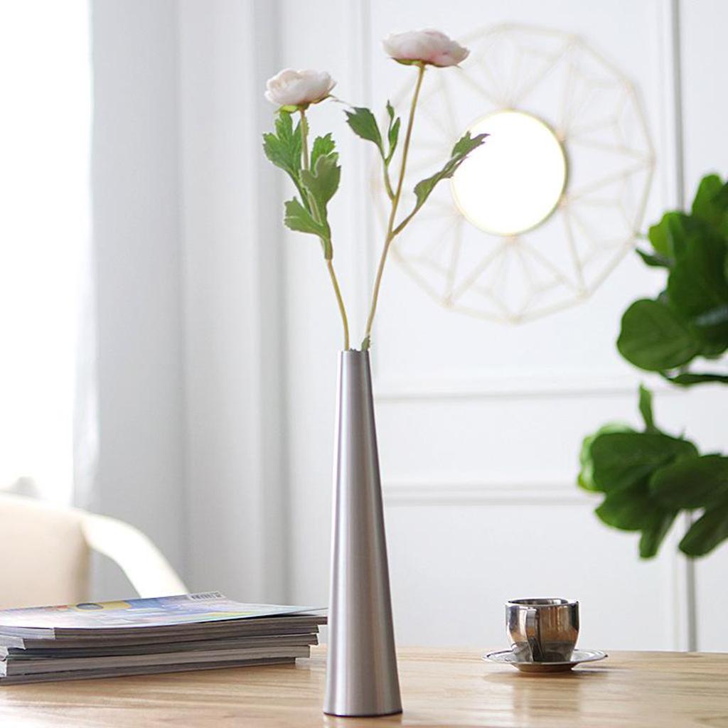 Aluminum Vase Elegant Tabletop Flower Vases Bottle for Home Decors Silver