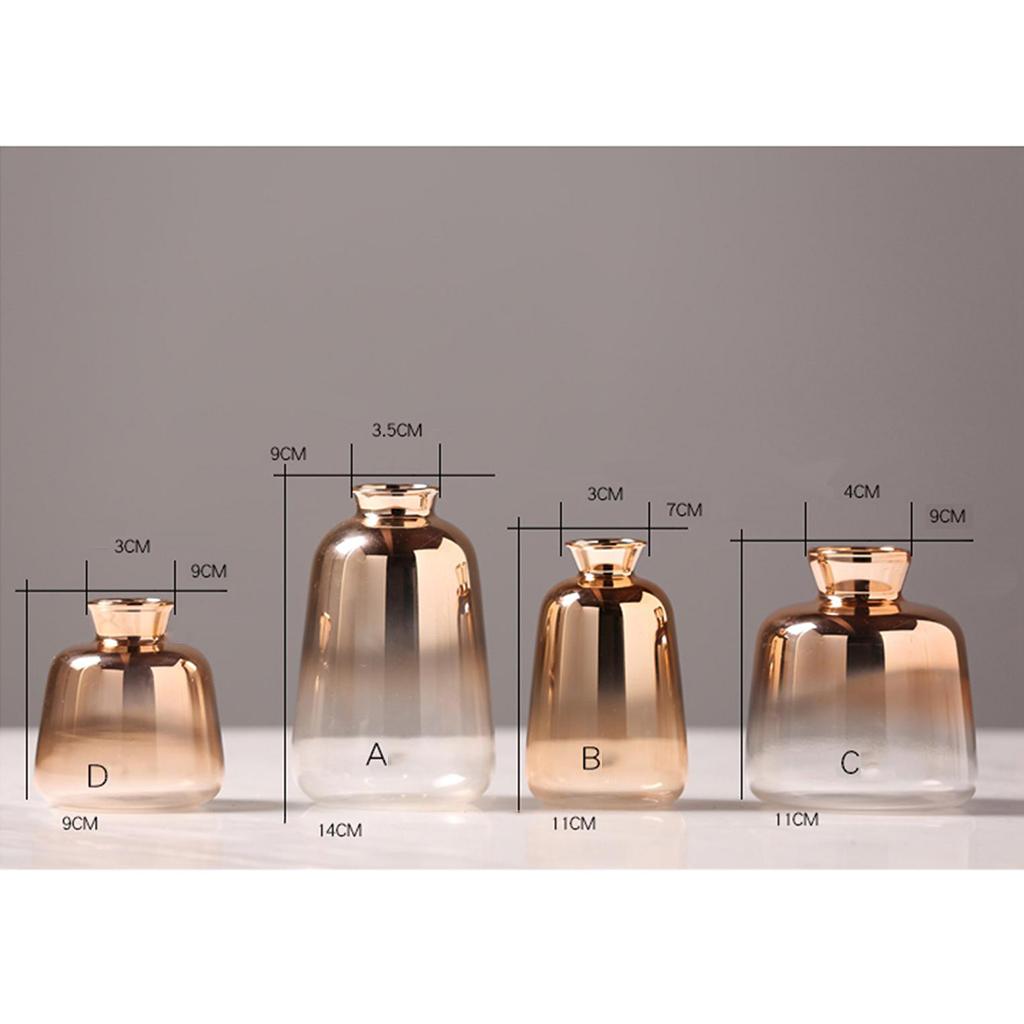 2xGlass Planter Vase Flower Plant Pot Terrarium Container 9x9cm Mouth 3cm