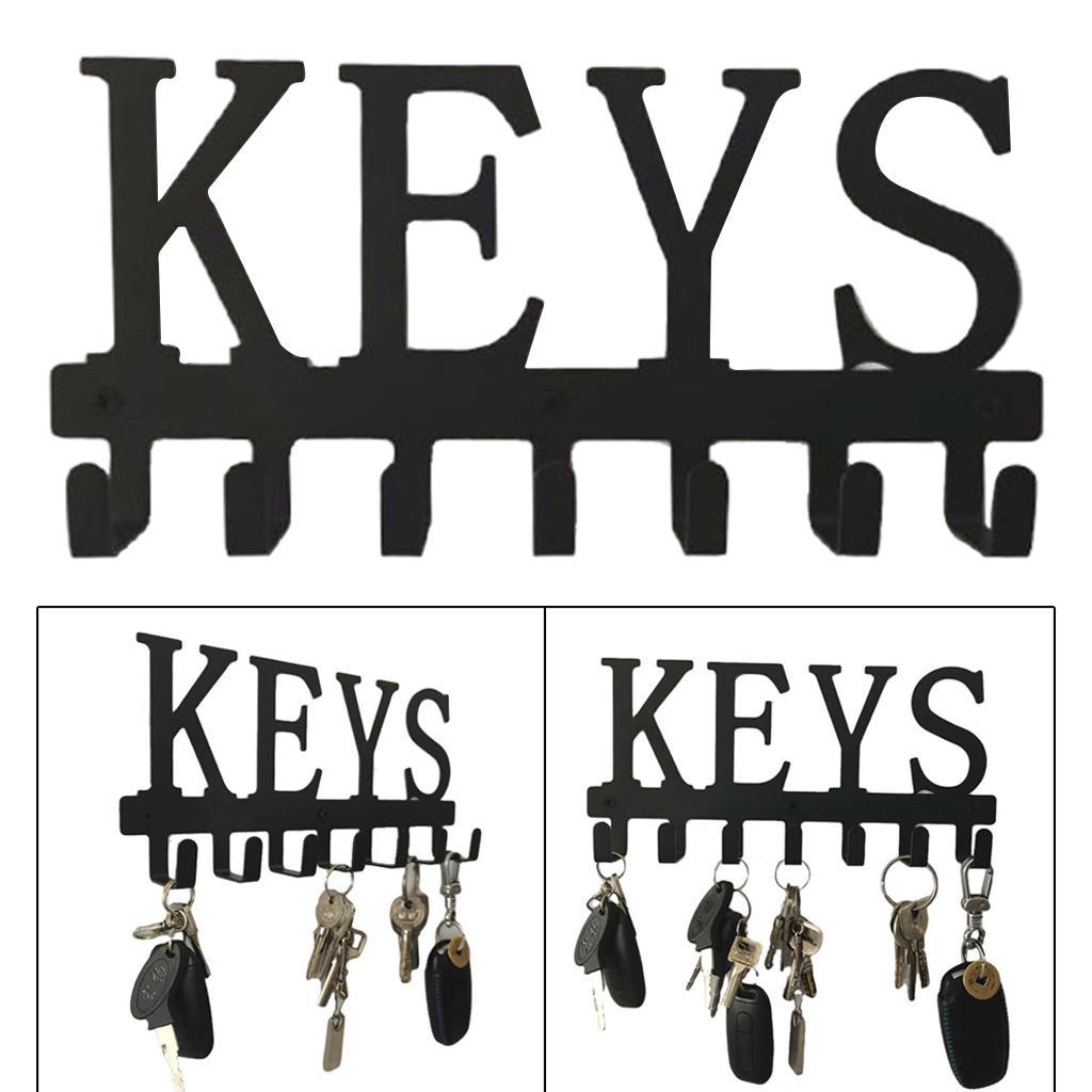 Rustic Metal Wall-mounted KEYS Hooks Clothes Robe Hanger Entryway Ornament