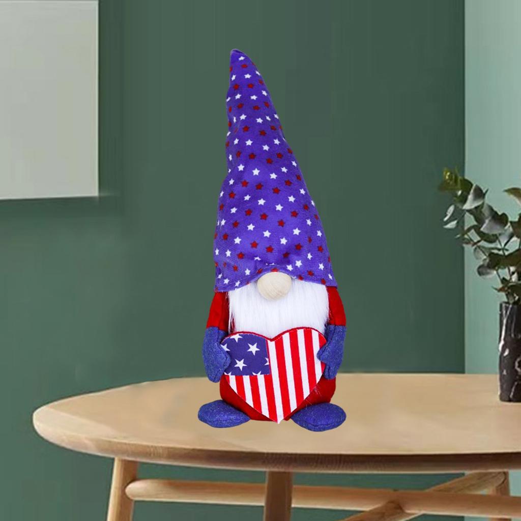4th of July Gnome Plush Doll Faceless Kids' Room Ornaments Blue Hat