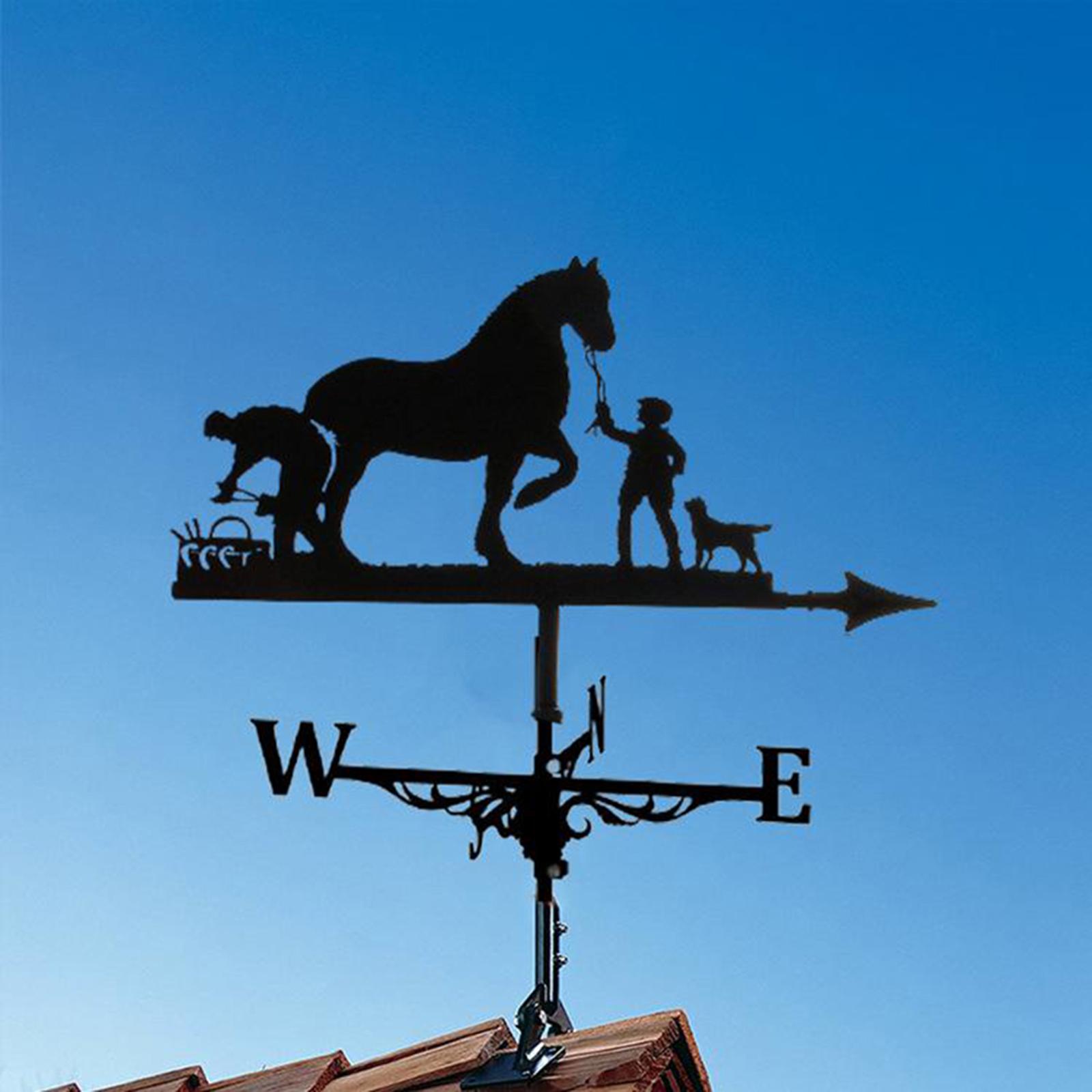 Handcrafted 3D Decorative Weathervane Stainless Steel Indicator Horse